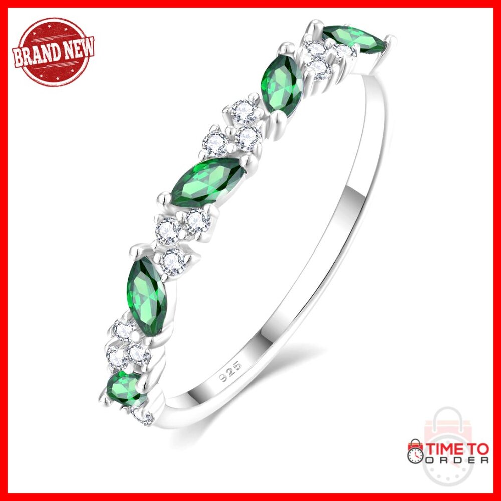 Sterling Silver Stackable Birthstone Ring, Size 7… - image 1